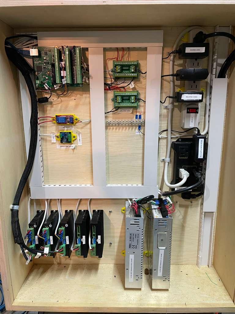 Covered wiring inside the enclosure